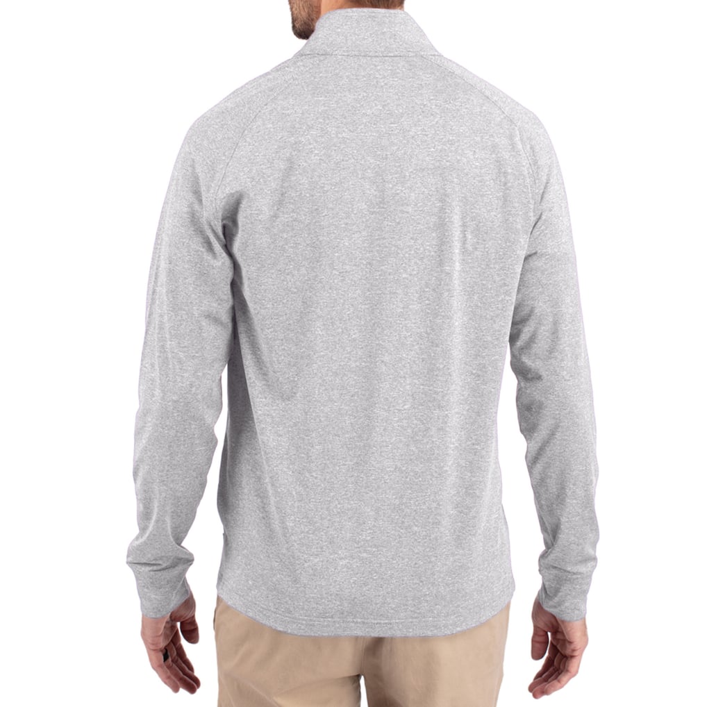 UCF Knights Cutter & Buck Women's Adapt Eco Knit Stretch Recycled DryTec Raglan Quarter-Zip Pullover - Heather Gray